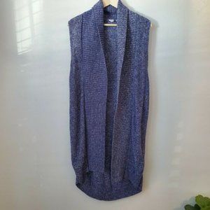 GAP Open Front Sweater sleeveless Duster Cardigan blue L